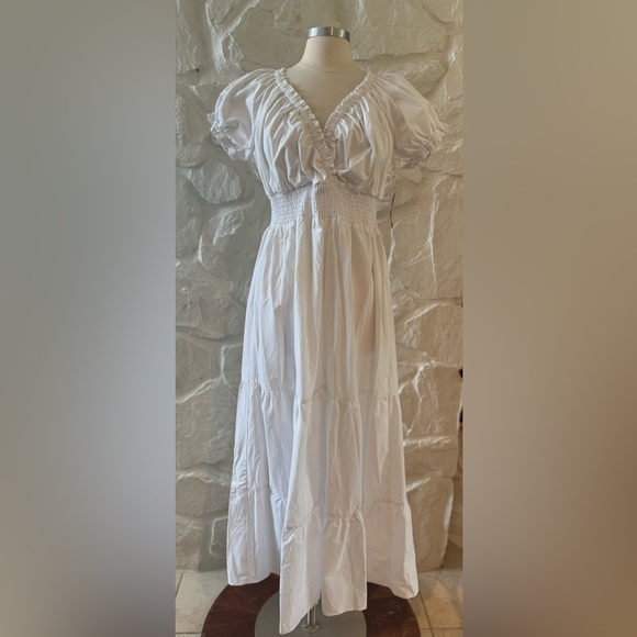 Danielle Bernstein White Poplin Maxi Dress 2X - Picture 2 of 10